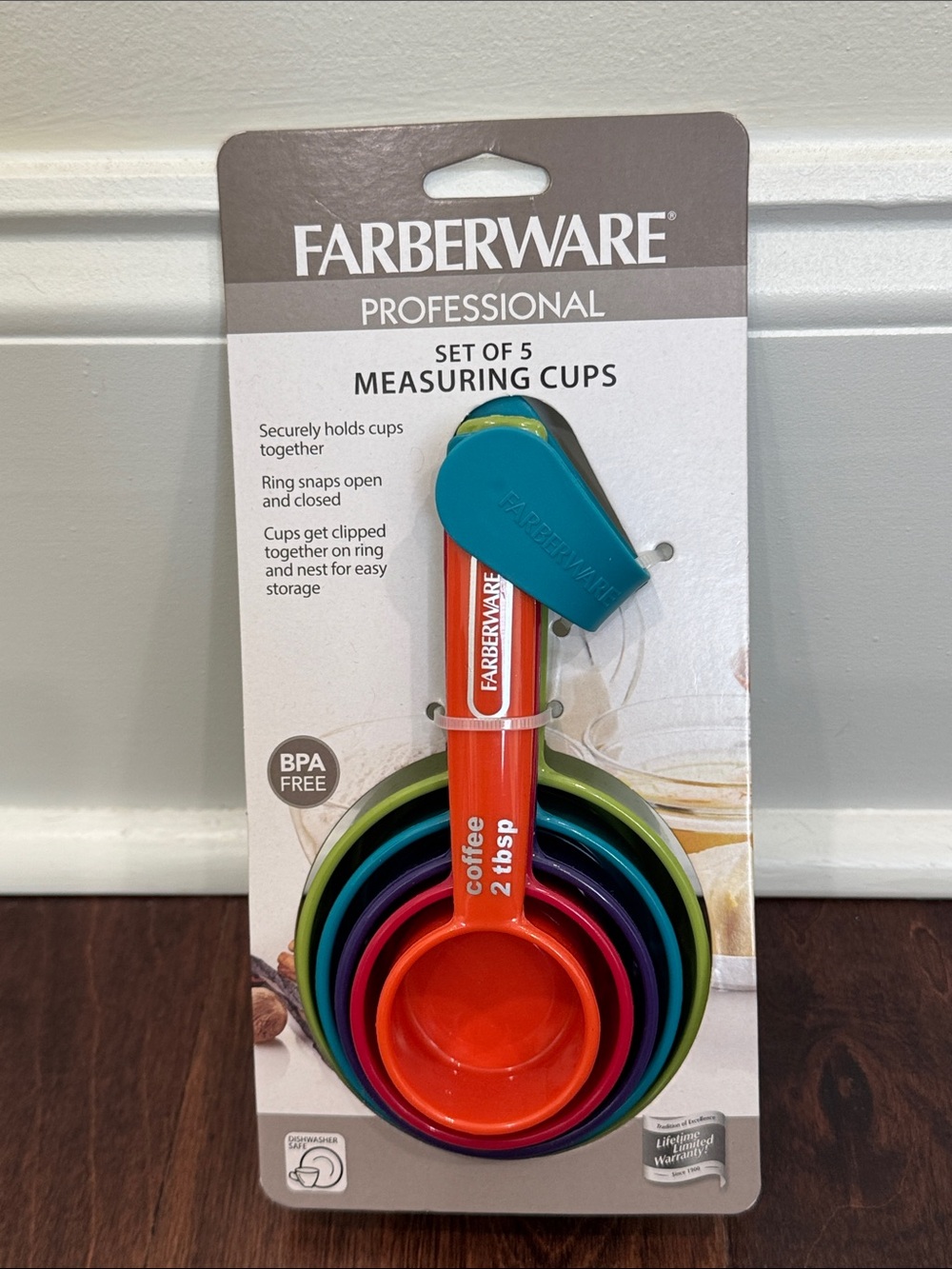 NEW Farberware Measuring Cups Set of 5 Sturdy Quality Kitchen Tools Baking Cook